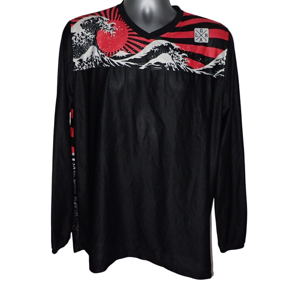 Loose Riders Mens Great Wave MTB Long Sleeve Cycling Jersey Large Cult of Shred